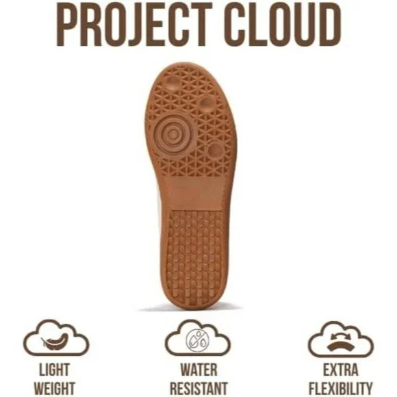 Women's White Black Project Cloud Stylish Shoes Memory Foam Lace-Up Sneakers - Picture 4 of 5